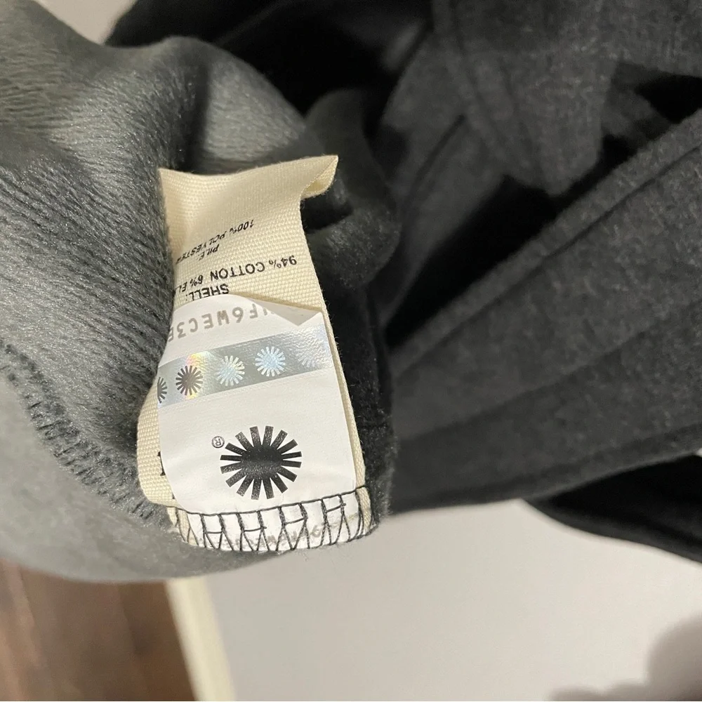 UGG Brunswick Robe Charcoal Gray Plush Hooded Lined Mens Large L XL - Picture 5 of 13